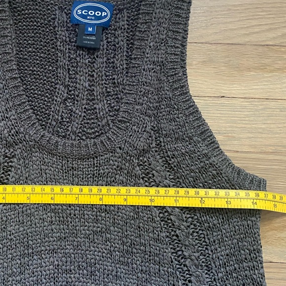 SCOOP Retro Crochet dark gray long Vest Y2K Size M - Picture 5 of 6